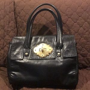 Cynthia Rowley Leather Bag w/ Gold Accents